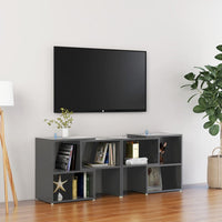 Mobile Porta TV Grigio Lucido 104x30x52 cm in Legno Multistrato 808358