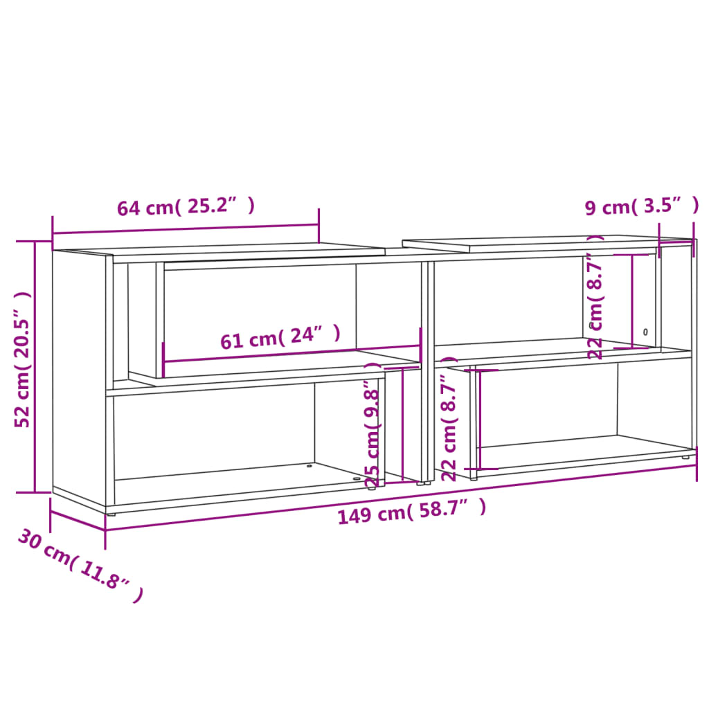 Mobile TV Bianco 149x30x52 cm in Truciolato 808359