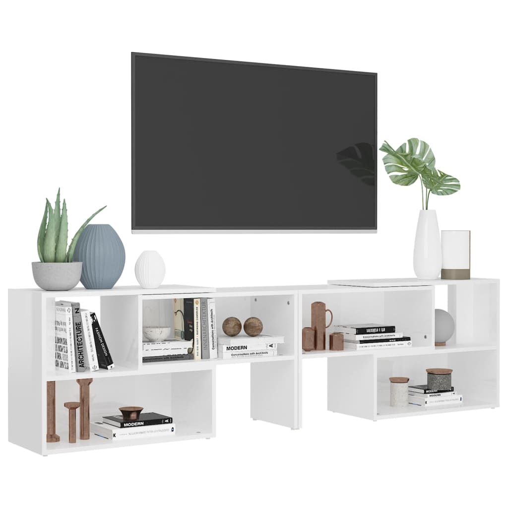 Mobile TV Bianco Lucido 149x30x52 cm in Truciolato cod mxl 7486