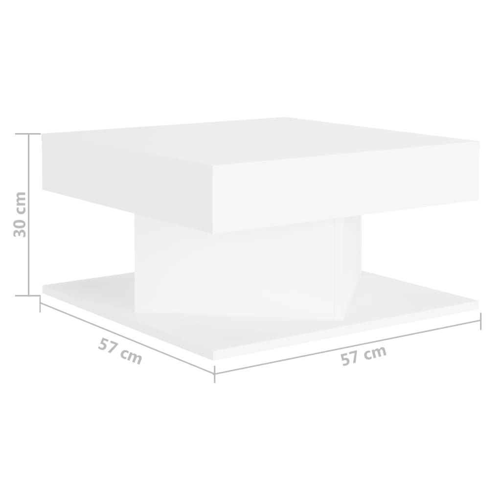 Tavolino da Salotto Bianco 57x57x30 cm in Truciolato cod mxl 14064