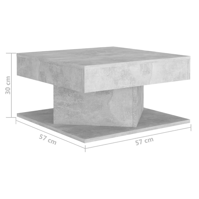 Tavolino da Salotto Grigio Cemento 57x57x30 cm in Truciolato 808372