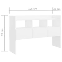 Credenza Bianca 120x30,5x70 cm in Legno Multistrato 808377