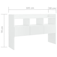 Credenza Bianca Lucido 105x30x70 cm in Truciolato 808383