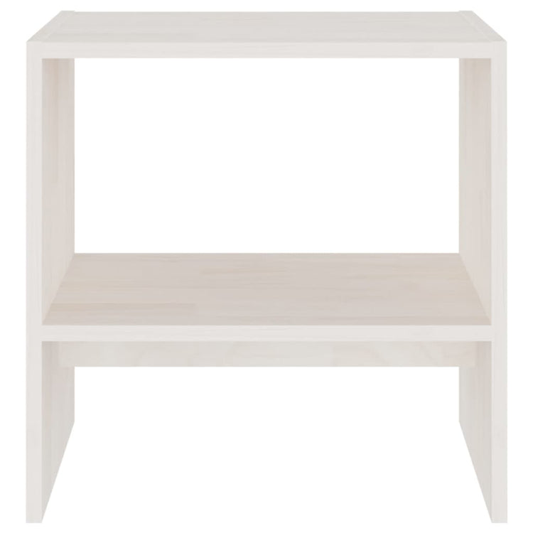 Comodino Bianco 40x30,5x40 cm in Legno Massello di Pino cod mxl 49577