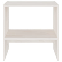 Comodino Bianco 40x30,5x40 cm in Legno Massello di Pino 808055