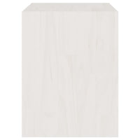 Comodino Bianco 40x30,5x40 cm in Legno Massello di Pino 808055