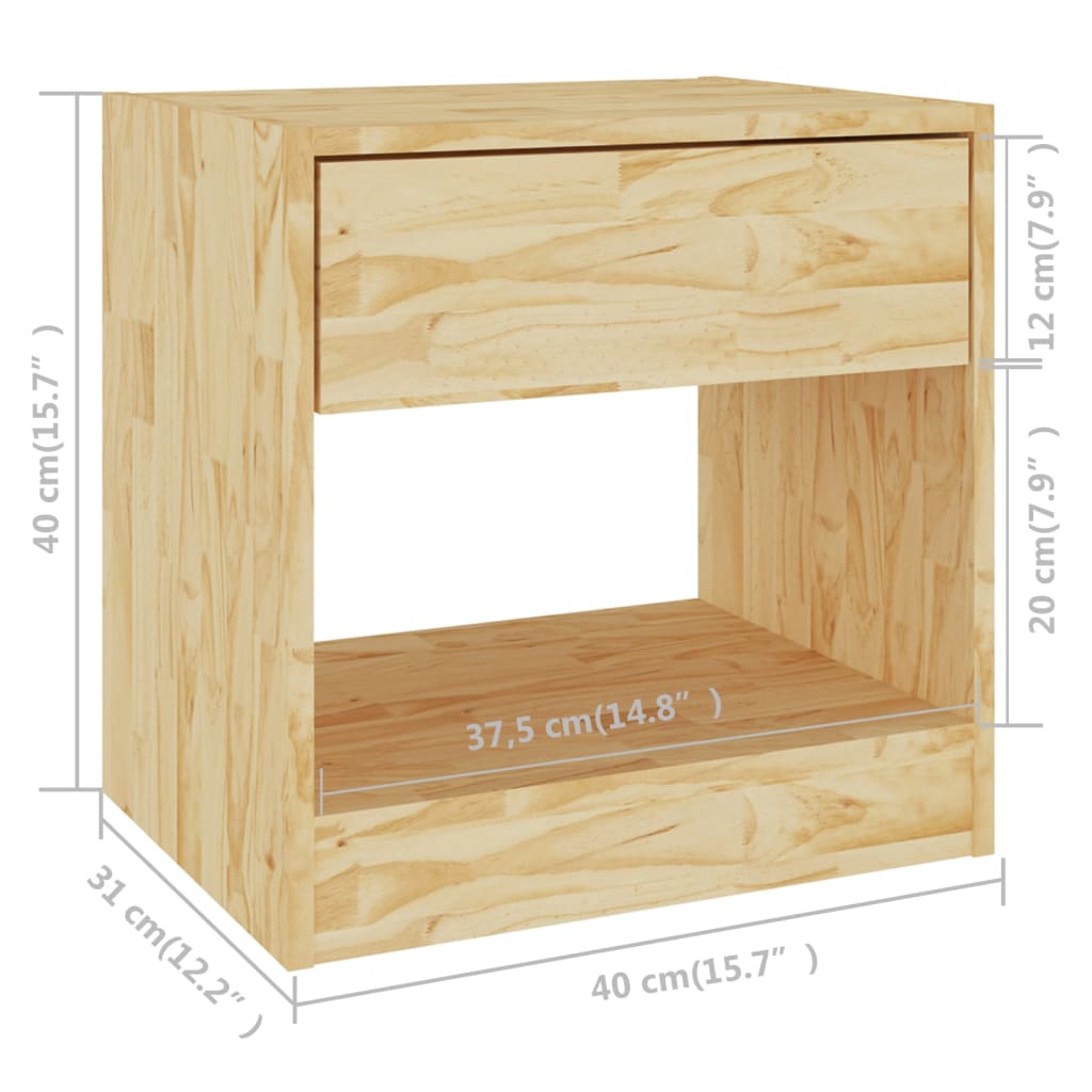 Comodino 40x31x40 cm in Legno Massello di Pino cod mxl 43226