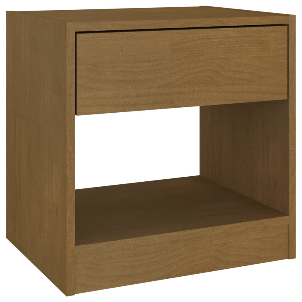 Comodino 40x31x40 cm Marrone Miele Legno Massello di Pino