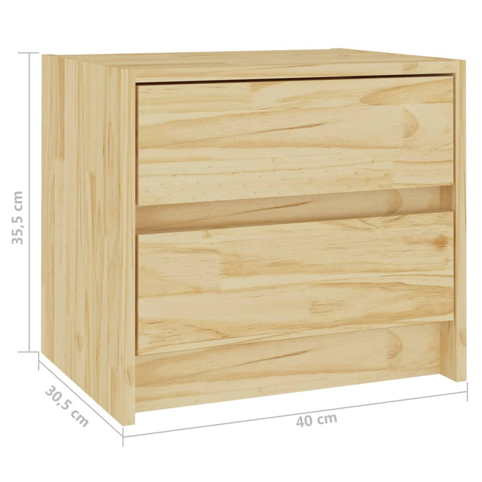 Comodino 40x30,5x35,5 cm in Legno Massello di Pino 808073