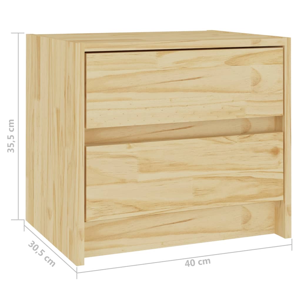 Comodini 2 pz 40x30,5x35,5 cm in Legno Massello di Pino cod mxl 30759