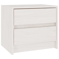 Comodino Bianco 40x30,5x35,5 cm in Legno Massello di Pino cod mxl 31164