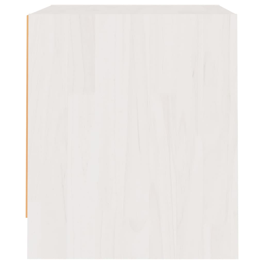 Comodino Bianco 40x30,5x35,5 cm in Legno Massello di Pino cod mxl 31164