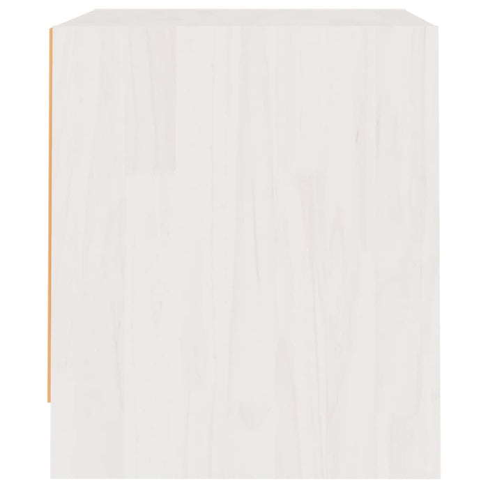 Comodino Bianco 40x30,5x35,5 cm in Legno Massello di Pino cod mxl 31164