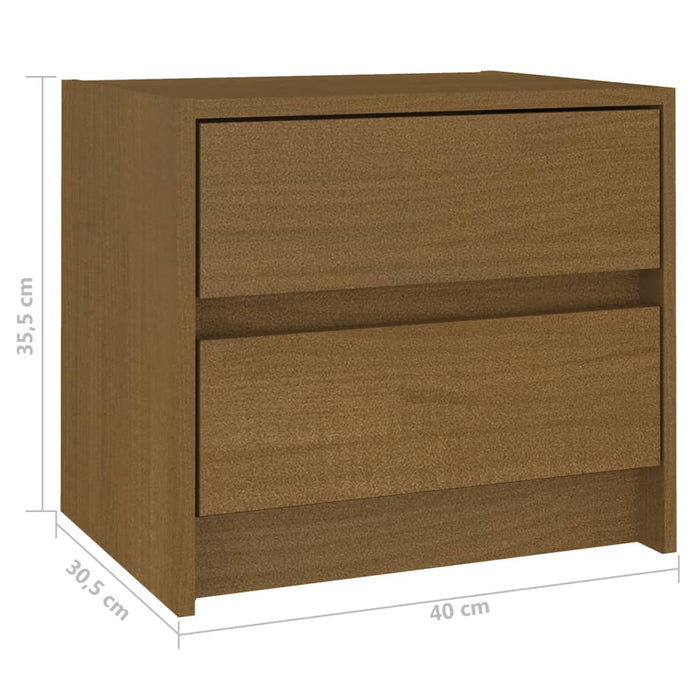 Comodino Miele 40x30,5x35,5 cm in Legno Massello di Pino 808079