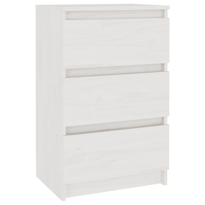 Comodino Bianco 40x29,5x64 cm in Legno Massello di Pino cod mxl 30518