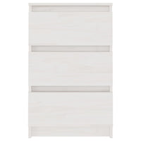 Comodino Bianco 40x29,5x64 cm in Legno Massello di Pino cod mxl 30518