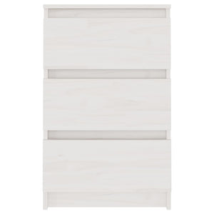 Comodino Bianco 40x29,5x64 cm in Legno Massello di Pino cod mxl 30518