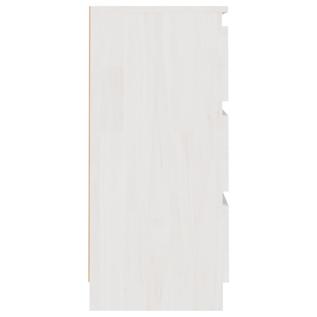 Comodino Bianco 40x29,5x64 cm in Legno Massello di Pino cod mxl 30518