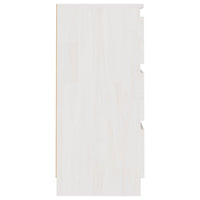 Comodino Bianco 40x29,5x64 cm in Legno Massello di Pino cod mxl 30518