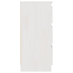 Comodino Bianco 40x29,5x64 cm in Legno Massello di Pino cod mxl 30518