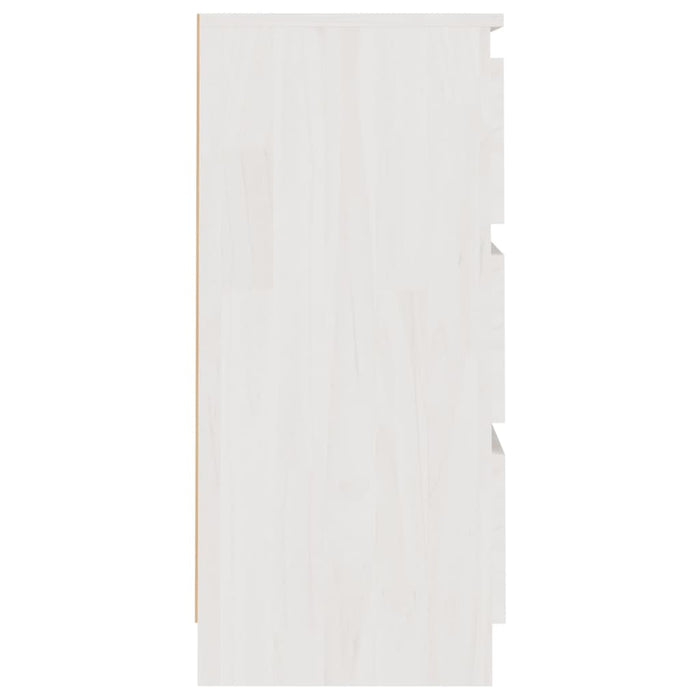 Comodino Bianco 40x29,5x64 cm in Legno Massello di Pino cod mxl 30518