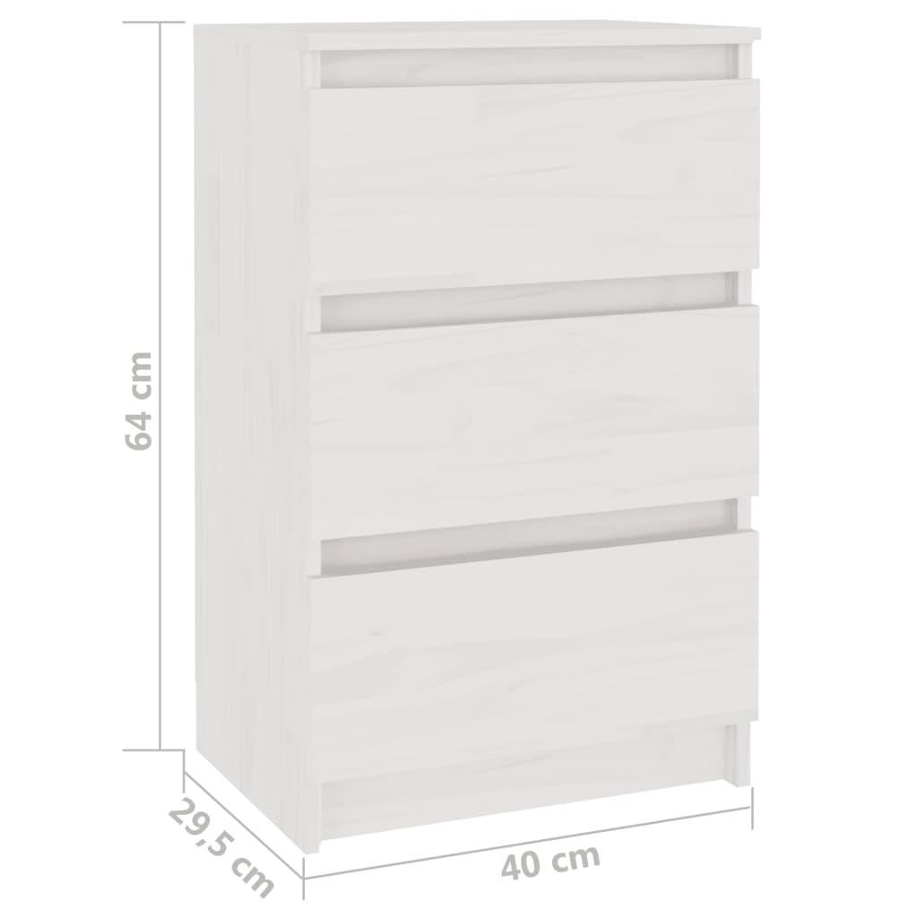 Comodini 2 pz Bianchi 40x29,5x64 cm in Legno Massello di Pino cod mxl 30667