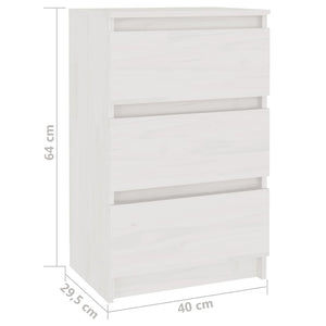 Comodini 2 pz Bianchi 40x29,5x64 cm in Legno Massello di Pino cod mxl 30667