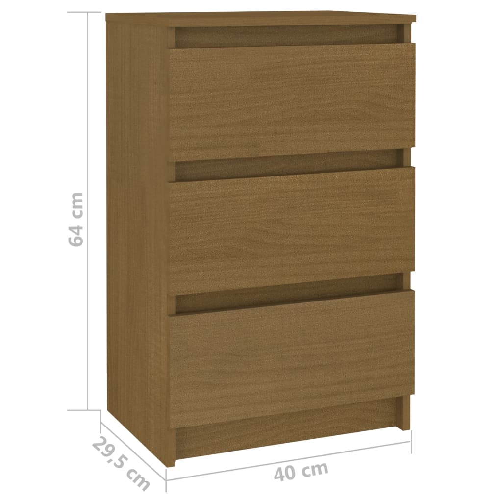 Comodino Miele 40x29,5x64 cm in Legno Massello di Pino cod mxl 30086