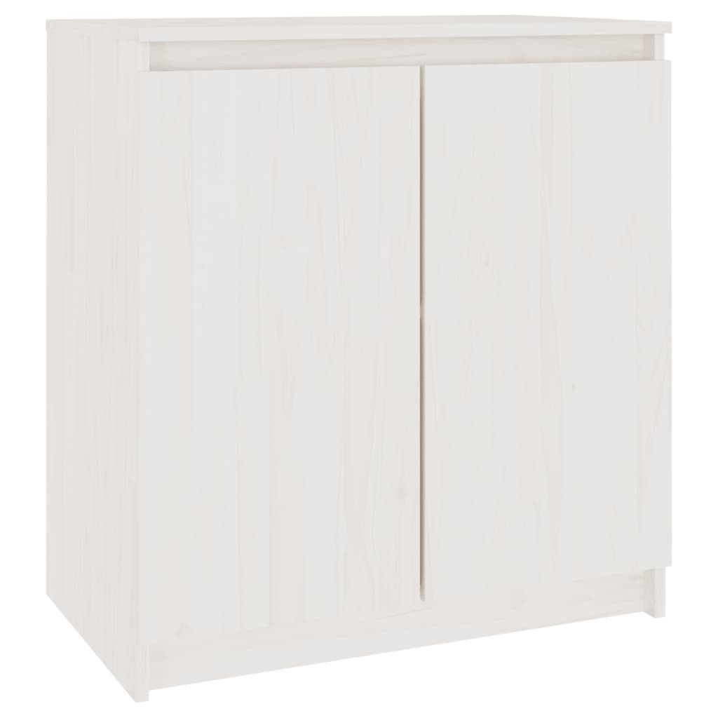 Credenza Bianca 60x36x65 cm in Legno Massello di Pino 808099