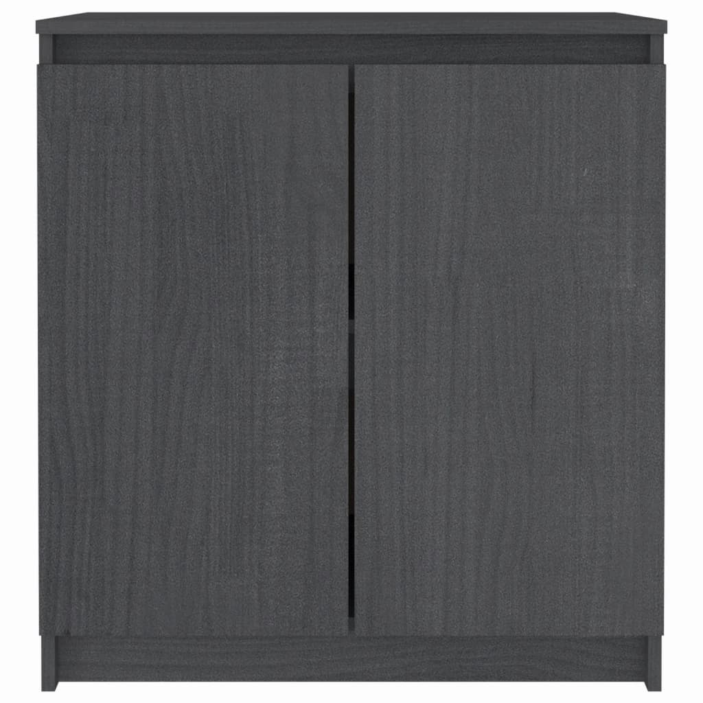 Credenza Grigia 60x36x65 cm in Legno Massello di Pino 808100