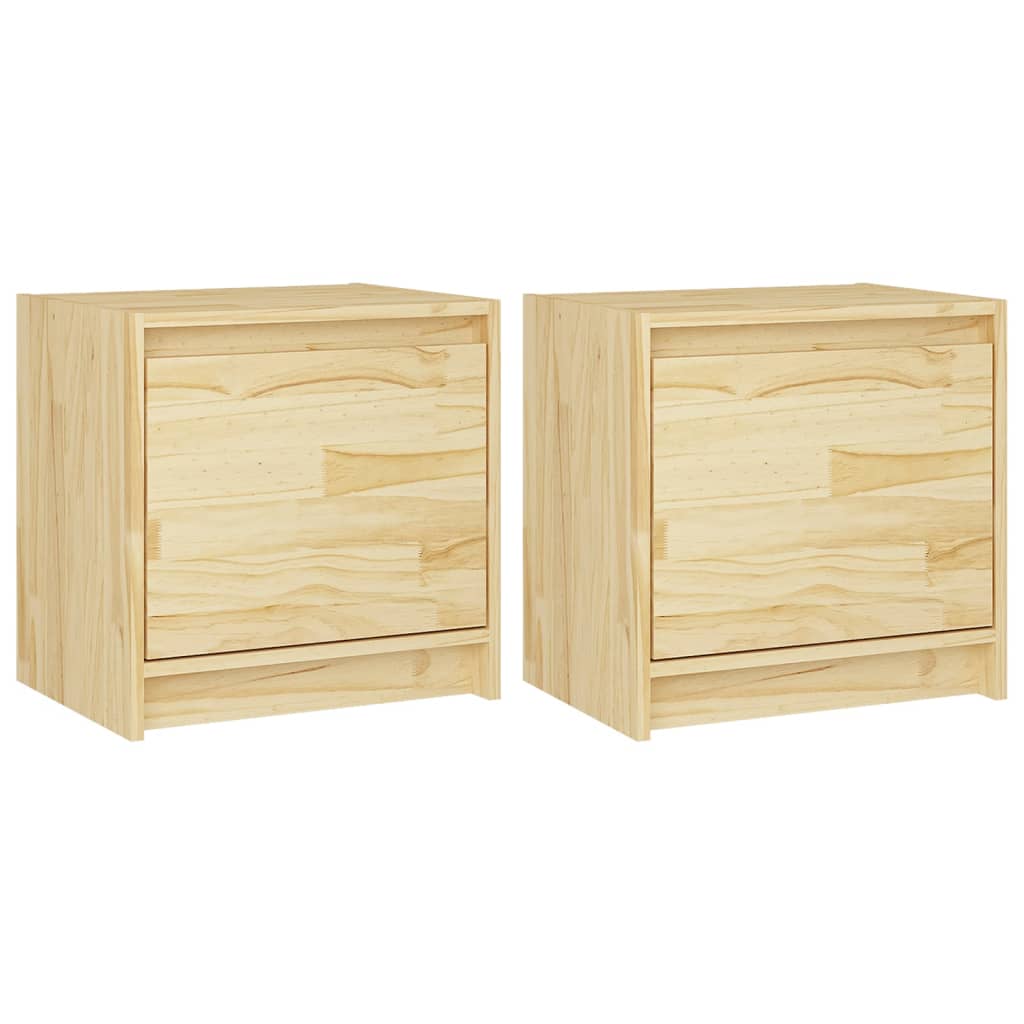 Comodini 2 pz 40x30,5x40 cm in Legno Massello di Pino cod mxl 40655