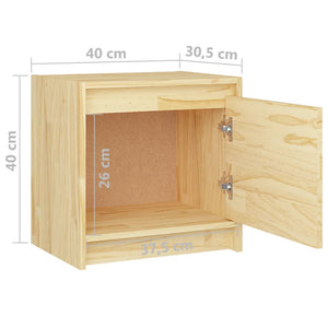 Comodini 2 pz 40x30,5x40 cm in Legno Massello di Pino cod mxl 40655