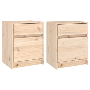 Comodini 2 pz 40x31x50 cm in Legno Massello di Pino 808124