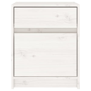 Comodini 2 pz Bianchi 40x31x50 cm in Legno Massello di Pino 808126