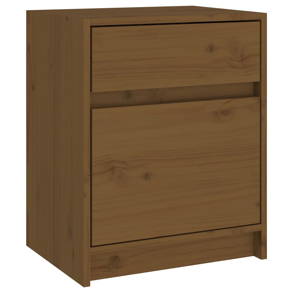 Comodini 2 pz Marrone Miele 40x31x50 cm Legno Massello di Pino 808130