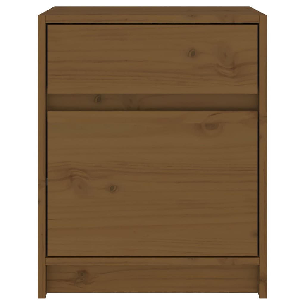 Comodini 2 pz Marrone Miele 40x31x50 cm Legno Massello di Pino 808130