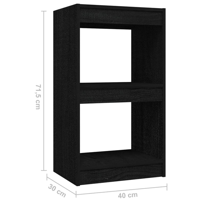 Libreria Nera 40x30x71,5 cm in Legno Massello di Pino cod mxl 25207