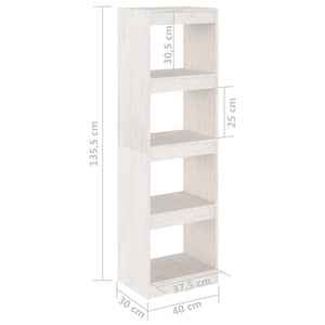 Libreria/Divisorio Bianco 40x30x135,5 cm Legno Massello di Pino cod mxl 24939