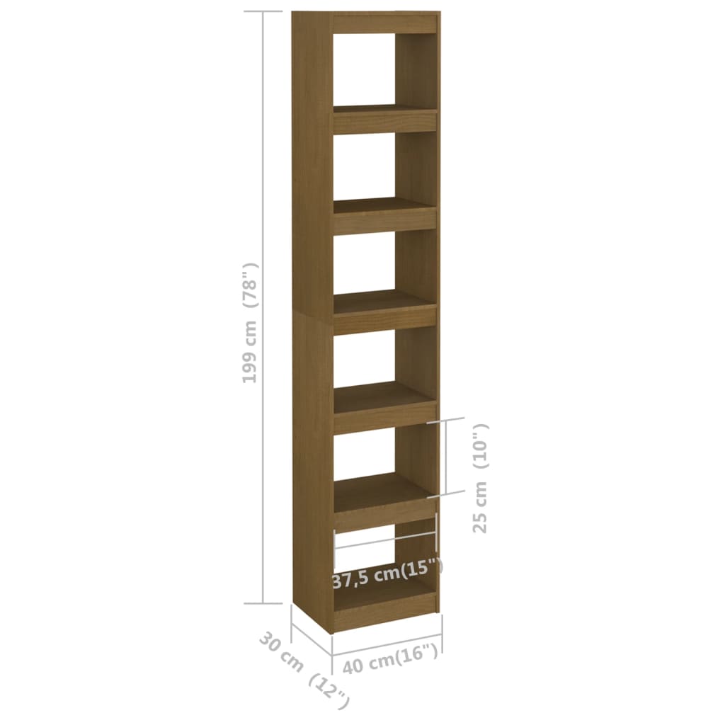 Libreria/Divisorio Miele in Legno Massello di Pino 808156