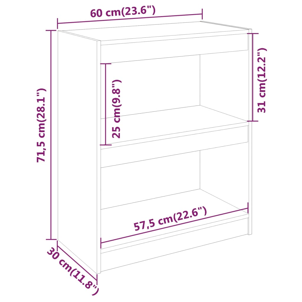 Libreria/Divisorio 60x30x71,5 cm in Legno Massello di Pino cod mxl 8891