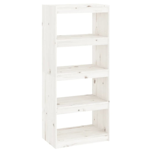 Libreria/Divisorio Bianco 60x30x135,5 cm Legno Massello di Pino 808169