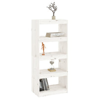 Libreria/Divisorio Bianco 60x30x135,5 cm Legno Massello di Pino cod mxl 11871