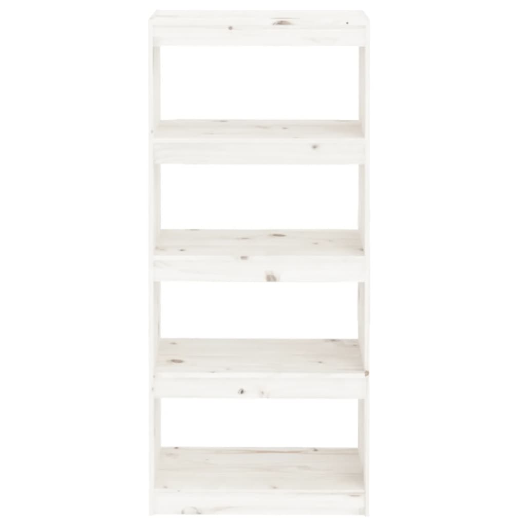 Libreria/Divisorio Bianco 60x30x135,5 cm Legno Massello di Pino cod mxl 11871