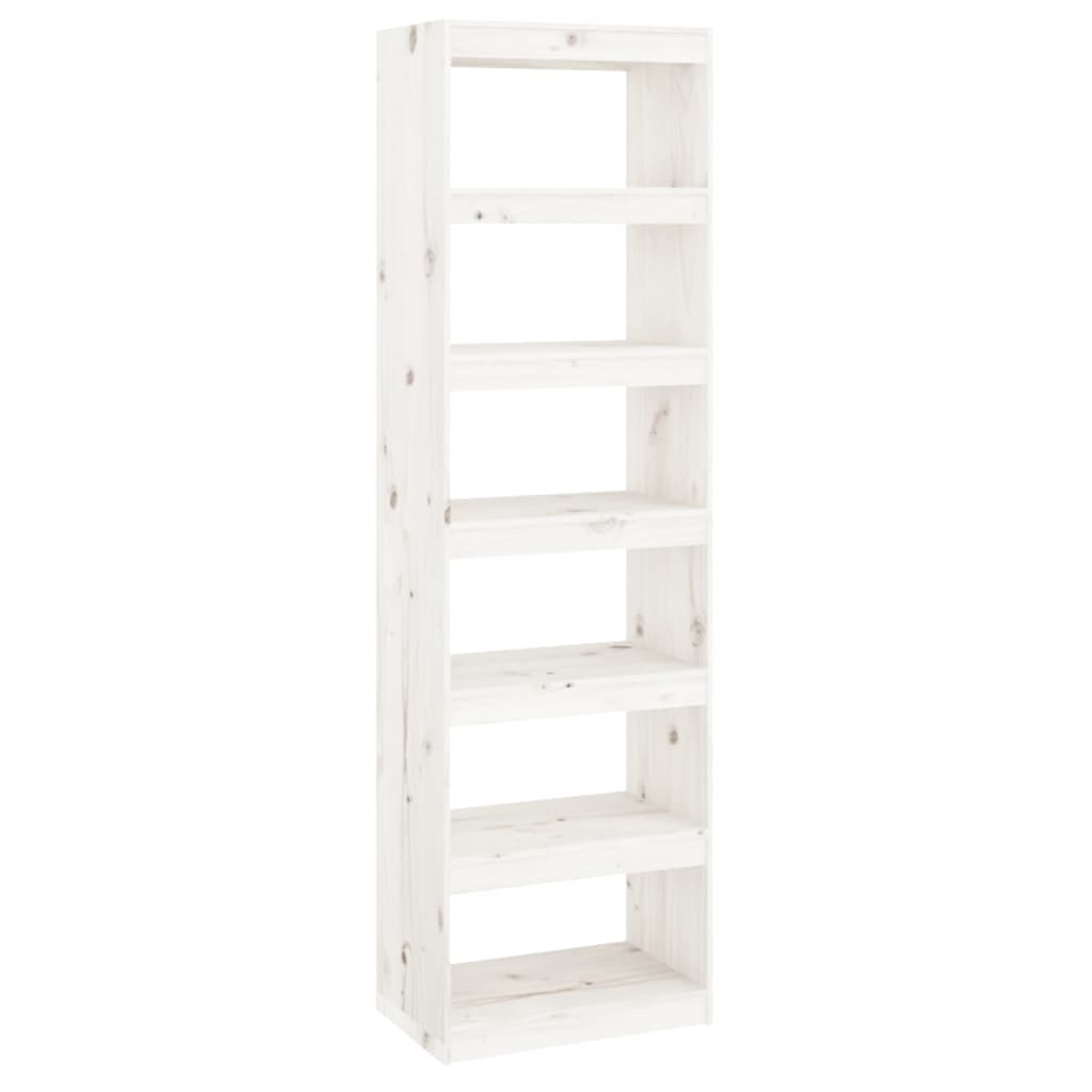 Libreria/Divisorio Bianco 60x30x199,5 cm Legno Massello di Pino cod mxl 9326