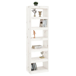 Libreria/Divisorio Bianco 60x30x199,5 cm Legno Massello di Pino cod mxl 9326