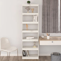 Libreria/Divisorio Bianco 60x30x199,5 cm Legno Massello di Pino cod mxl 9326