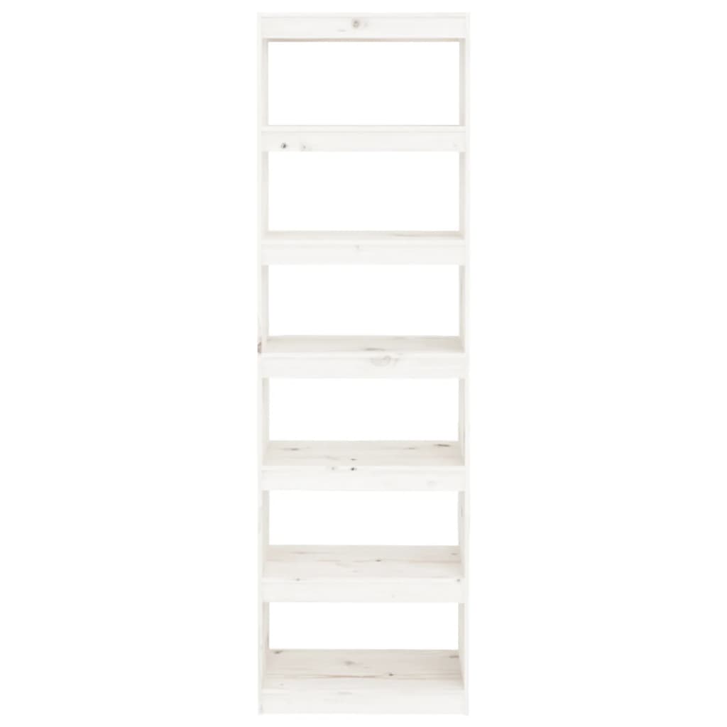 Libreria/Divisorio Bianco 60x30x199,5 cm Legno Massello di Pino cod mxl 9326