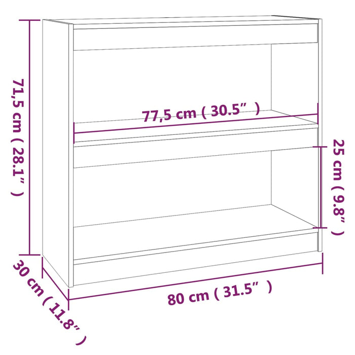 Libreria/Divisorio Miele 80x30x71,5 cm Legno Massello di Pino 808186