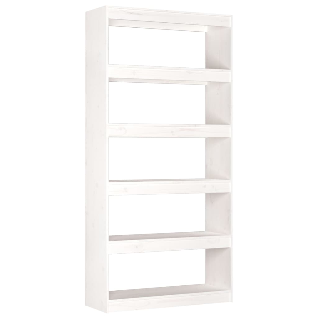 Libreria/Divisorio Bianco 80x30x167,4 cm Legno Massello di Pino cod mxl 11876