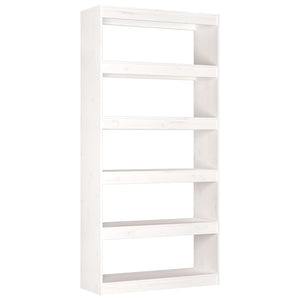 Libreria/Divisorio Bianco 80x30x167,4 cm Legno Massello di Pino cod mxl 11876